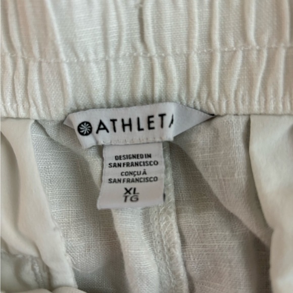 Athleta Cabo White Linen Drawstring Jogger Pants - Picture 7 of 13